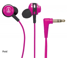 Audio-Technica ATH-COR150 Core Bass Immersive In-Ear Headphones - Pink