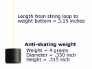 Anti-skating weight for turntable tonearm